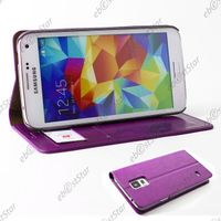 ebestStar ® Housse portefeuille pour Samsung Galaxy S5 G900F, S5 New G903F Neo, Couleur Violet