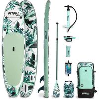 Stand up paddle gonflable OAHU design tropical  - poids max. 160kg - 320x81x15cm  - FITIFU Fitness