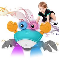 Jouet de Crabe électrique capteur avec musique et lumière LED pour les enfants Jouet interactif d'apprentissage pour les tout-petits