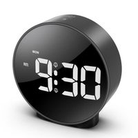 Réveil Numérique, Alarm Réveil LED, Snooze, Luminosité réglable, Mode alarme jour de travail (Noir)