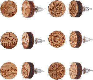 Boucle d'oreille 1 Boîte 6 Paires Boucles D'Oreilles En Bois Ensemb