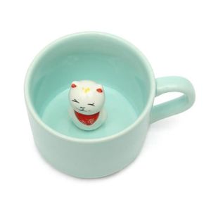 Cartoon Animal Poignée Tasse à café 3D Peint à La Main Mug Céramique Cadeau Pour Amis