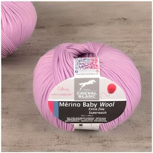 Pelote laine - Rose poudré - Baby Merino