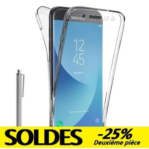 COQUE - BUMPER Pour Samsung Galaxy J5 (2017) SM-J750F-DS : Coque Silicone Gel ultra mince 360° protection intégrale Avant et Arrière + Stylet