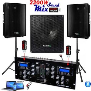 PACK SONO Table de Mixage DJM250-BT - Enceintes 1400w - Cais