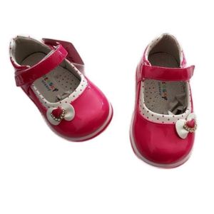 BABIES Chaussures Babies en Cuir Verni Rose Vif pour Fille du 21 au 26