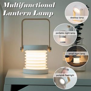 LAMPE A POSER TEMPSA 4 en 1 Lampe de table sans fil portable -lampe de chevet LED avec 3 Mode de Lumière -rotatif 360°