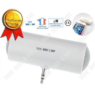 Mini Haut-parleur Portable Avec Prise 3,5 Mm - Plug & Play, Blanc, Matériau ABS - Compatible Smartphones, Tablettes, PC - Pour Maison, Extérieur, Voyage