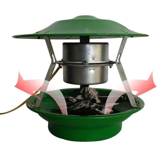 Ventilateur Cheminée 120W - Extracteur Fumée Tirage Induit Pour Cheminée, Barbecue & Poêle à Bois 14-21cm