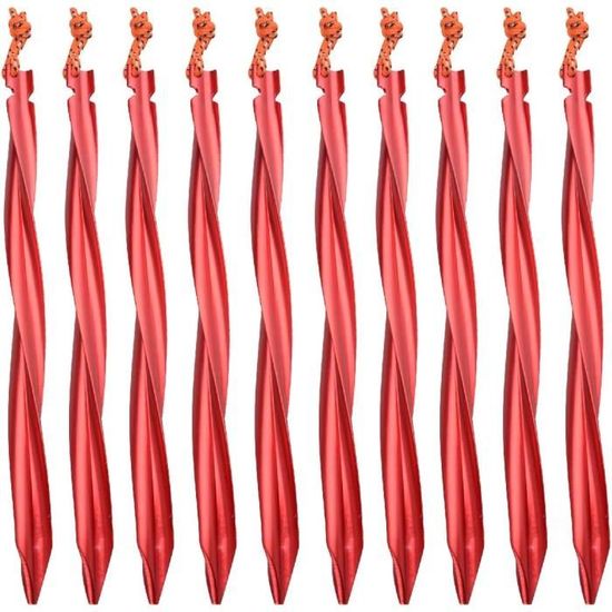 10 Piquets De Tente En Spirale – Aluminium Léger, Solide, Pour Camping, Randonnée Ou Plage - 5