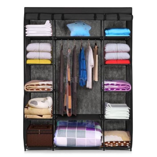 Penderie Meuble Armoire Rangement Linge Vetement Hanging Etagere
