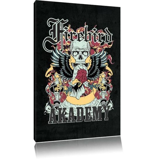 Academy Firebird-Academy Noir 3-Teiler Image de Toile Décoration Murale Impression 