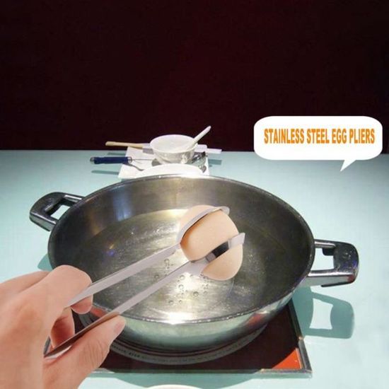 Pince à oeufs Anti-brûlure en acier inoxydable anti-dérapant porte-oeuf pince ustensile pour outils de cuisine Gadget de cuisine
