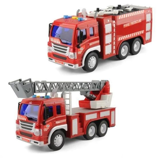 Jouets Pour 2 Ans 3 Ans Garcons 2pcs Education Precoce Voiture Jouet Camion De Pompier Firetruck Noel Anniversaire Cadeaux Cdiscount Jeux Jouets