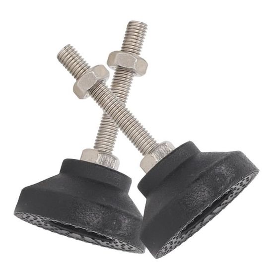 Lot De 2 Patins De Nivellement Pivotants – Filetage M6, Hauteur 50 Mm – Charge 10 Kg/pied – Antidérapants