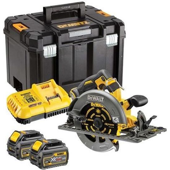 Scie circulaire DCS579T2 54 V + 2 batteries 6Ah + chargeur + coffret TSTAK DEWALT DCS579T2