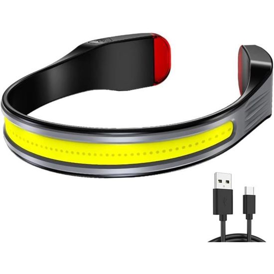 Lampe Frontale Albrillo LED - 5 Modes, étanche, Avec Feu Rouge Arrière, Fonctionne Avec 2 Piles AAA