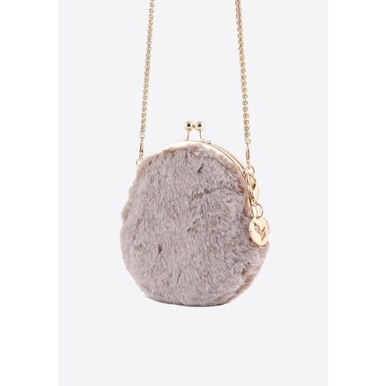 Sac à main de marque en fausse fourrure pour femmes