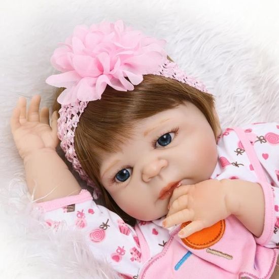Acheter Jouets réalistes de poupée bébé fille Reborn 55 cm en Silicone  corps complet Bebe renaissance poupée enfant en bas âge avec cheveux  bouclés enracinés gris tricoté barboteuse bébé poupées pour enfants
