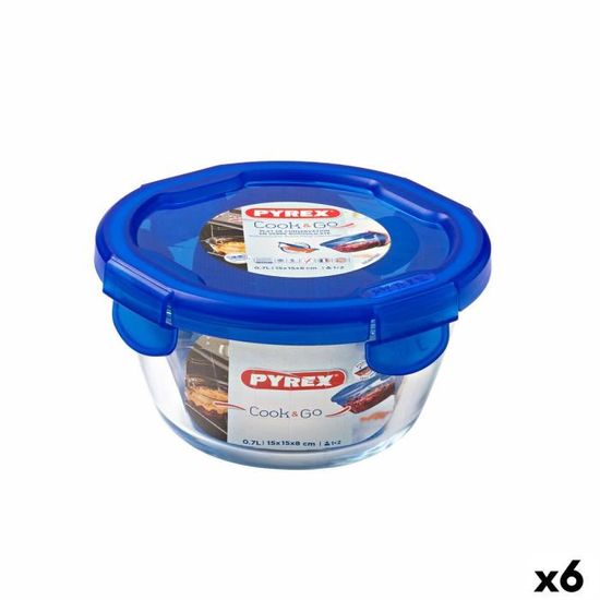 Boîte à lunch hermétique Pyrex Cook & go 15,5 x 15,5 x 8,5 cm Bleu 700