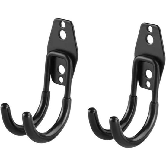 6 Crochets Muraux Robuste Support Vélo - Porte-Vélo Garage Noir 20kg Charge