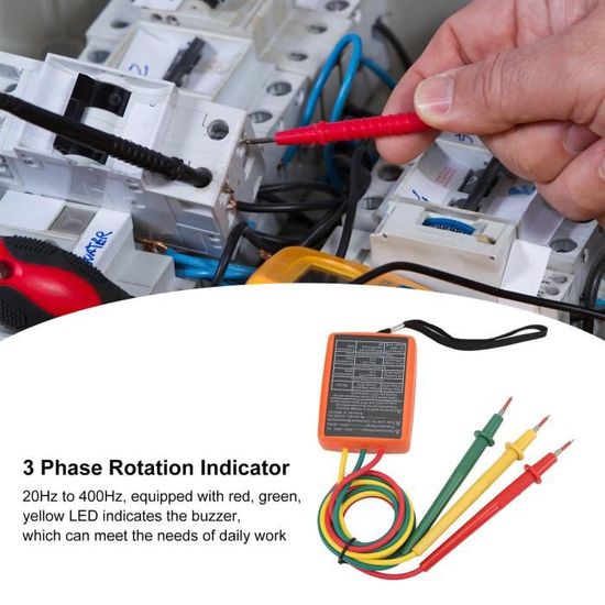 Testeur De Séquence De Phases SM-852B 60V-600V AC Avec Pinces Crocodiles Et Buzzer