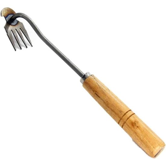 Désherbeur Manuel 4 Dents En Acier Inoxydable - Longueur 39,5 Cm - Pour Jardin, Potager, élimination Facile Des Mauvaises Herbes