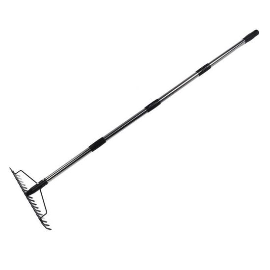 Râteau De Jardin KADAX En Métal - Large Avec Manche 154,5 Cm - Pour Gazon, Feuilles, Désherbage