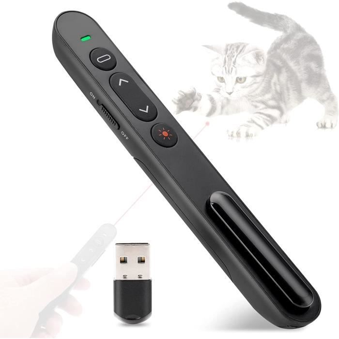 Pointeur Présentation Sans Fil - Clicker PowerPoint, Portée 30m, USB-A/C, Ergonomique Pour Conférences