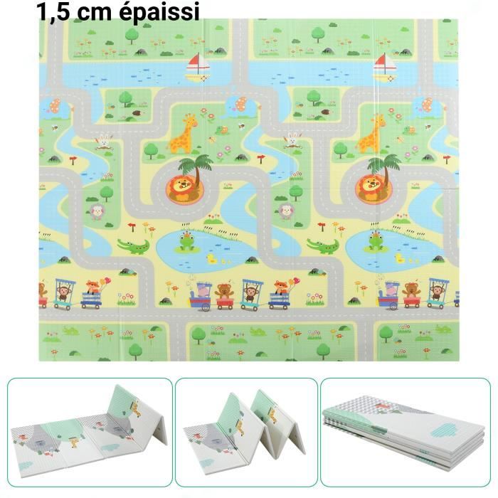 Tapis enfant Tapis de jeux pour enfant double face pliable étanch 200 x 180 x 1.5 cm style 6 ARSHINER