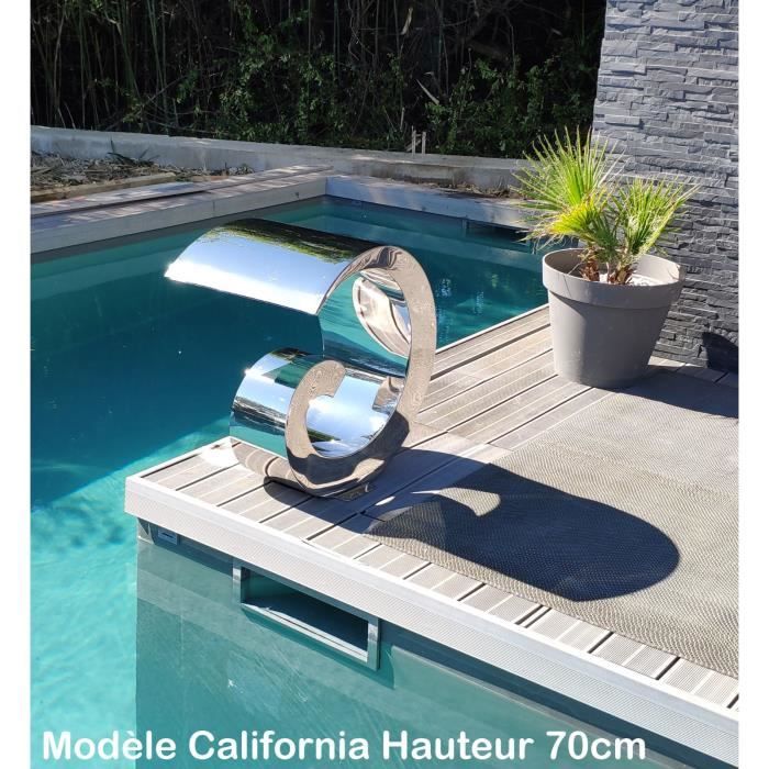 CASCADE INOX 316 Fontaine Piscine Bassin Modèle California Hauteur 70cm