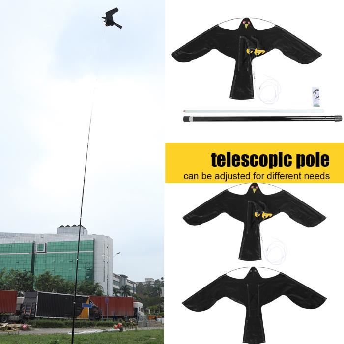 Épouvantail cerf volant - effaroucheur d'oiseaux Defenders, cerf-Volant Faucon avec mât télescopique de 7 m