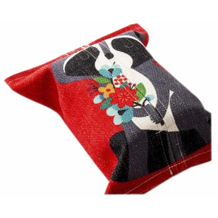 Pratique Tissu Tissus Papier toilette Porte-mouchoirs Box Rouge