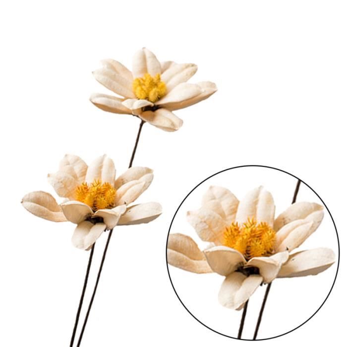 2 PCS Simulation Gardénia Naturel Fleur Séchée accessoire plein air - piece detachee plein air jeux de recre - jeux d'exterieur