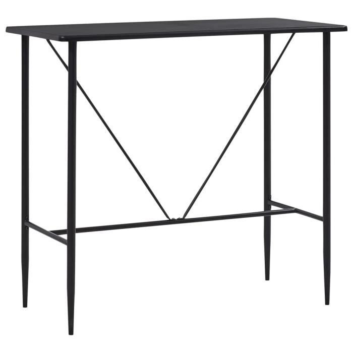 -2889PRIME Table de Bar Haute de 2 à 4 personnes Table de Comptoir-Table de Bar Extérieur-Mange-debout Noir 120x60x110 cm MDF