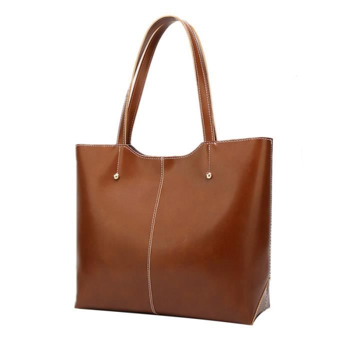 1pc sac à bandoulière élégant décontracté simple fourre-tout marron pour fille BAG