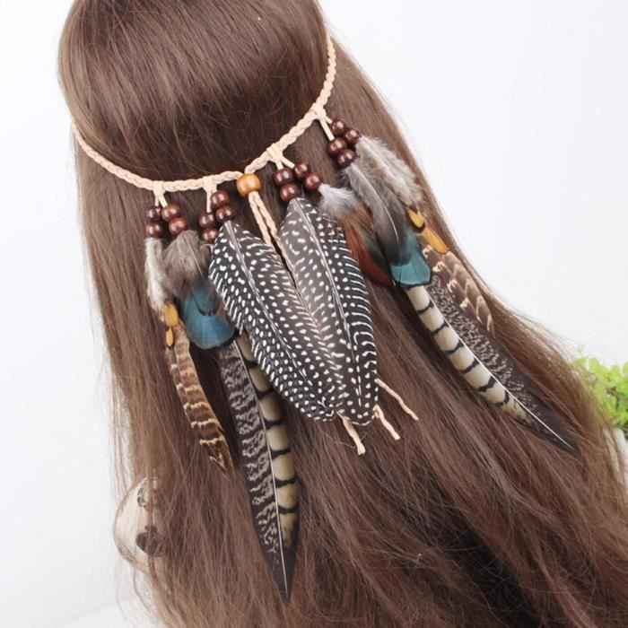 bandeau - serre-tête -Indien plume bandeau réglable coiffure Festival Boho bandeau femmes fille cheveu...- Modèle: 5 - MIZBFSC01933