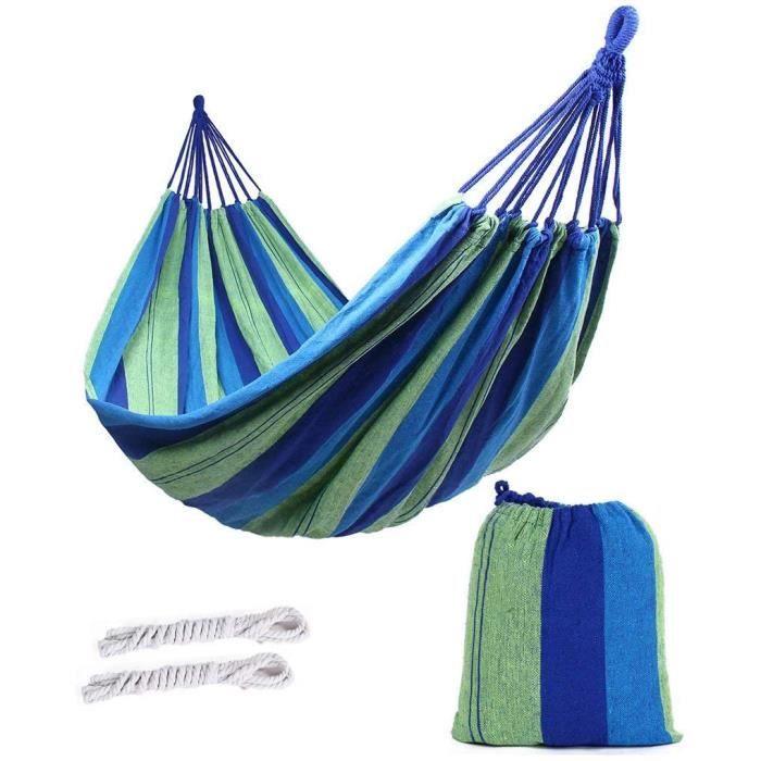 extérieur Doux en Coton Tissu hamac brésilien Double Largeur 2 Personne Voyage Camping hamac