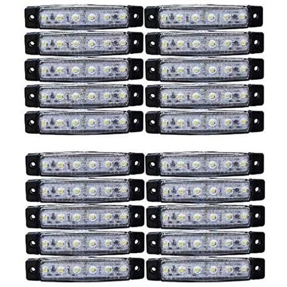 24V LED Avant Côté Contour Blanc Marqueur Feux Par 24/7Auto Pour Camion Remorque Châssis 20 Pièces
