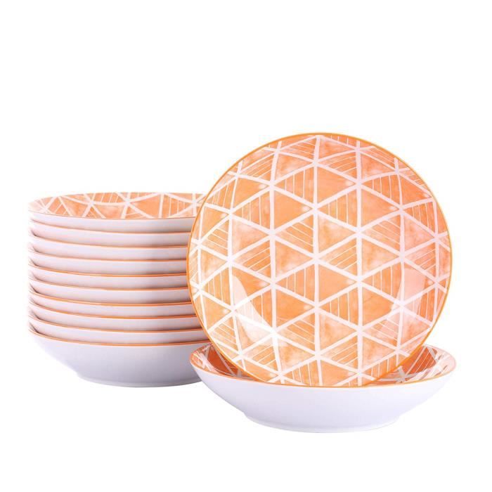 Vancasso, série SAYUKI, Set 12 pièces, assiettes de table Service de vaisselle en porcelaine Assiette, assiette pour assiette,