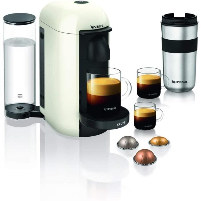 CAFETIERE Krups Nespresso Vertuo Plus Machine agrave cafeacute Reacuteservoir deau 11 l Blanc589