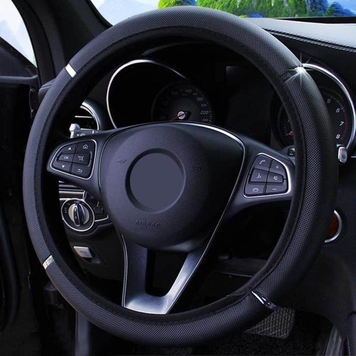 Couvre volant,Couvercle de volant de voiture antidérapant, pour citroën Coupe VTR C2 C4 C5 C6 C8 Berlingo Xsara - Type Black