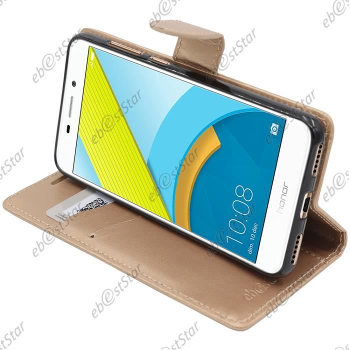 ebestStar ® pour Huawei Honor 6C Pro - Housse Portefeuille Support, Couleur Or - Doré