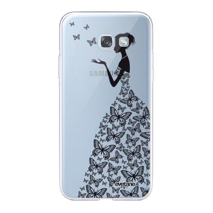Coque Samsung Galaxy A5 2017 360 intégrale transparente Silhouette Papillons Ecriture Tendance Design Evetane