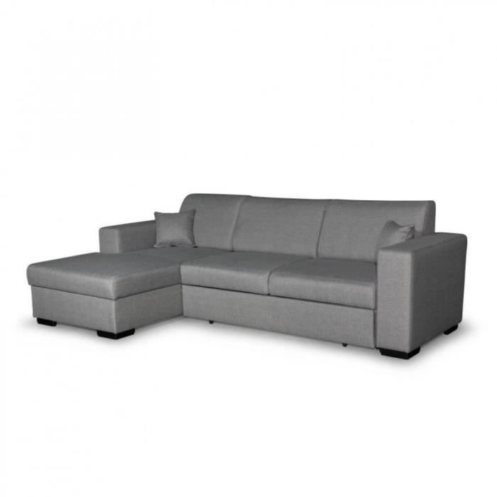 Canapé d'angle Gris Tissu Design Grand