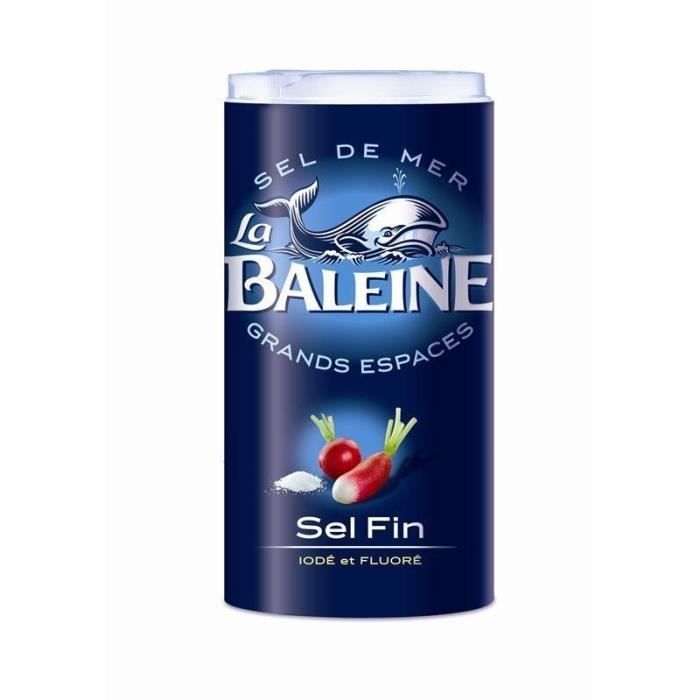 La Baleine Sel Fin Iodé et Fluoré 550g (lot de 10)