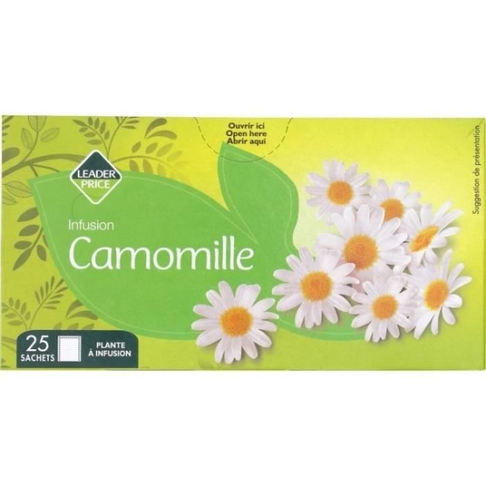 Infusion camomille x25 0,8g Leader Price