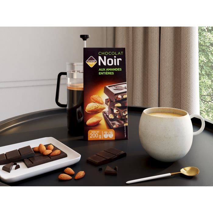 Tablette de chocolat noir aux amandes entières LP - 200g
