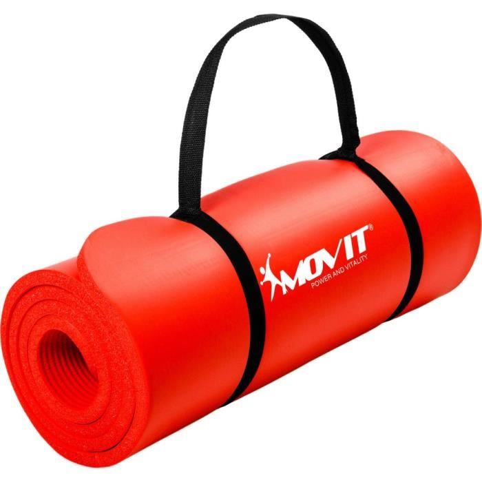 MOVIT Tapis de gymnastique 190cm x 60cm x 1,5cm, rouge