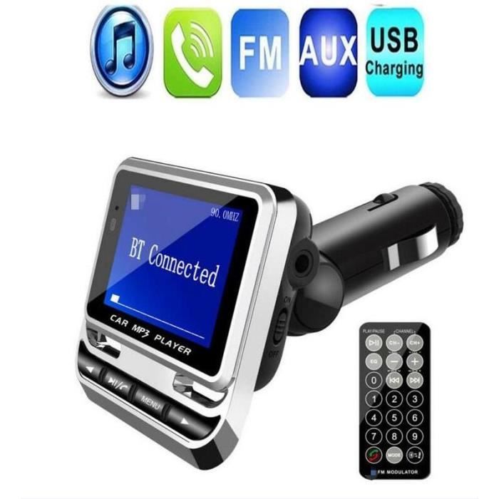 Transmetteur FM Bluetooth sans fil Lecteur de musique de voiture Télécommande Port USB 1.3 -Écran LCD Multifonction AUTORADIO